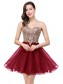 A-Line Sweetheart Gold Lace Appliques Short Prom Dresses Party Evening Gowns 99602284