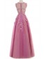 A-Line Illusion Neckline Lace Long Prom Dresses Party Evening Gowns 99602287
