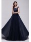 A-Line Lace Chiffon Long Navy Prom Dresses Party Evening Gowns 99602288