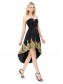 High Low Sweetheart Short Black Gold Lace Appliques Prom Dresses Party Evening Gowns 99602291