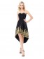 High Low Sweetheart Short Black Gold Lace Appliques Prom Dresses Party Evening Gowns 99602291