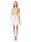 Short White Gold Lace Appliques Prom Dresses Party Evening Gowns 99602292 Short White Gold Lace Appliques Prom Dresses Party Evening Gowns 99602292
