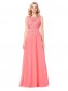 A-Line Illusion Neckline Lace Chiffon Prom Dresses Party Evening Gowns 99602294