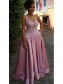 A-Line Illusion Neckline Lace and Satin Long Prom Dresses Party Evening Gowns 99602310 A-Line Illusion Neckline Lace and Satin Long Prom Dresses Party Evening Gowns 99602310