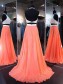 Orange Two Pieces Beaded Hatler Chiffon Prom Dresses Party Evening Gowns 99602311