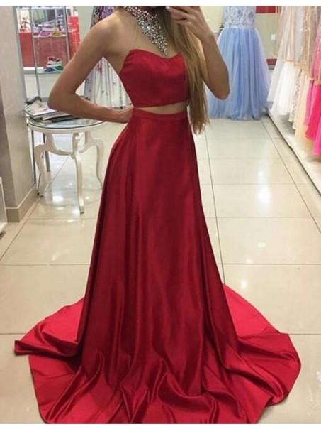 Two Pieces Long Red Prom Dresses Party Evening Gowns 99602321 Two Pieces Long Red Prom Dresses Party Evening Gowns 99602321