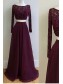 Two Pieces Long Sleeves Lace Chiffon Prom Dresses Party Evening Gowns 99602324