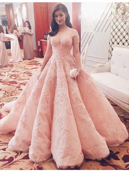 Ball Gown Lace Long Prom Dresses Party Evening Gowns 99602325