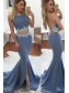 Mermaid Two Pieces Long Pink Prom Dresses Party Evening Gowns 99602337