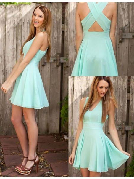 Short/Mini V-Neck Homecoming Cocktail Prom Dresses 99602339