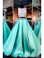 A-Line Two Pieces Keyhole Back Beaded Lace Satin Prom Dresses Party Evening Gowns 99602345 A-Line Two Pieces Keyhole Back Beaded Lace Satin Prom Dresses Party Evening Gowns 99602345