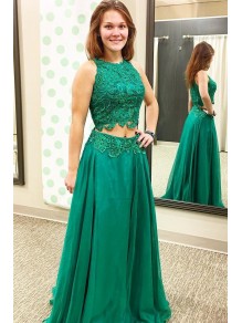 Long Green Two Pieces Lace Prom Dresses Party Evening Gowns 99602347 Long Green Two Pieces Lace Prom Dresses Party Evening Gowns 99602347
