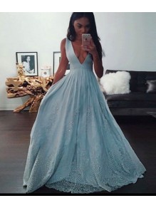 A-Line V-Neck Lace Long Prom Dresses Party Evening Gowns 99602353 A-Line V-Neck Lace Long Prom Dresses Party Evening Gowns 99602353