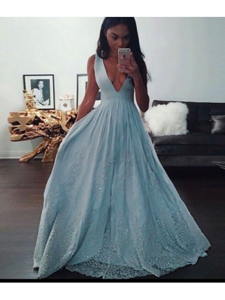 A-Line V-Neck Lace Long Prom Dresses Party Evening Gowns 99602353 A-Line V-Neck Lace Long Prom Dresses Party Evening Gowns 99602353