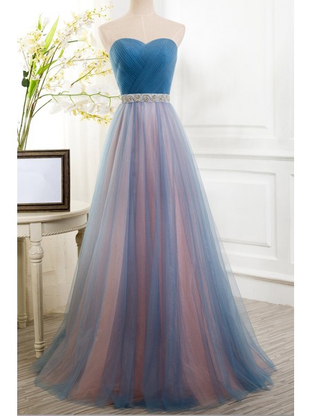 A-Line Tulle Long Prom Dresses Party Evening Gowns 99602356 A-Line Tulle Long Prom Dresses Party Evening Gowns 99602356