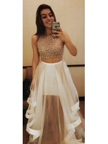 Two Pieces Beaded Sequins Prom Dresses Party Evening Gowns 99602364