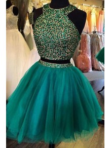 Two Pieces Beaded Short Homecoming Cocktail Prom Dresses 99602365