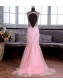 Long Pink Beaded Mermaid Lace Tulle Prom Dresses Party Evening Gowns 99602370