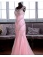 Long Pink Beaded Mermaid Lace Tulle Prom Dresses Party Evening Gowns 99602370