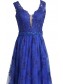 A-Line Long Blue Beaded Lace Prom Dresses Party Evening Gowns 99602372