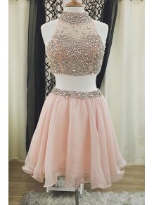 Two Pieces Beaded Short Homecoming Cocktail Prom Dresses 99602373
