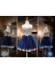 Short Blue Sweetheart Gold Lace Appliques Homecoming Cocktail Prom Dresses 99602379