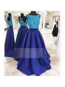 Two Pieces Blue Prom Dresses Party Evening Gowns 99602387