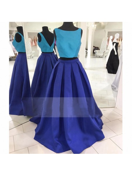 Two Pieces Blue Prom Dresses Party Evening Gowns 99602387