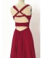 A-Line Long Red Chiffon Prom Dresses Party Evening Gowns 99602390
