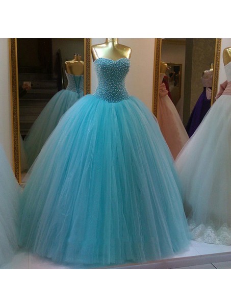 Beaded Tulle Ball Gown Prom Dresses Party Evening Gowns 99602396