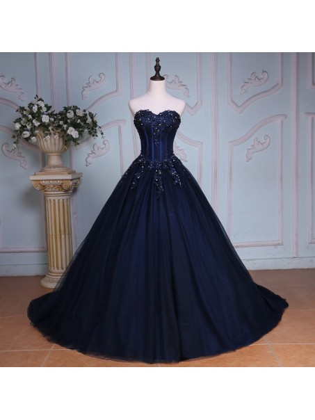 Long Blue Sweetheart Beaded Lace Prom Dresses Party Evening Gowns 99602402 Long Blue Sweetheart Beaded Lace Prom Dresses Party Evening Gowns 99602402