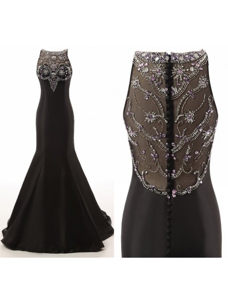 Long Black Beaded Mermaid Prom Dresses Party Evening Gowns 99602408 Long Black Beaded Mermaid Prom Dresses Party Evening Gowns 99602408