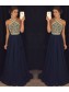 A-Line Beaded Long Navy Chiffon Prom Dresses Party Evening Gowns 99602410 A-Line Beaded Long Navy Chiffon Prom Dresses Party Evening Gowns 99602410