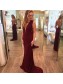 Sexy Long Burgundy Chiffon Prom Dresses Party Evening Gowns 99602412