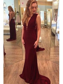 Sexy Long Burgundy Chiffon Prom Dresses Party Evening Gowns 99602412 Sexy Long Burgundy Chiffon Prom Dresses Party Evening Gowns 99602412