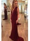 Sexy Long Burgundy Chiffon Prom Dresses Party Evening Gowns 99602412