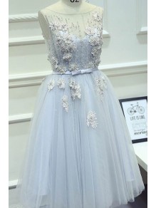 Illusion Neckline Unique Beaded Lace Tulle Prom Dresses Party Evening Gowns 99602423