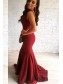 Mermaid V-Neck Burgundy Long Prom Dresses Party Evening Gowns 99602424