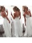 Long White Spaghetti Straps Chiffon Prom Dresses Party Evening Gowns 99602443