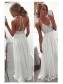 Long White Spaghetti Straps Chiffon Prom Dresses Party Evening Gowns 99602443