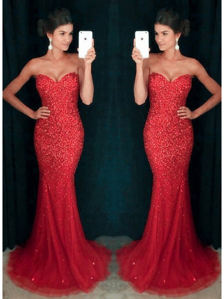 Mermaid Long Red Sparkly Prom Dresses Party Evening Gowns 99602449 Mermaid Long Red Sparkly Prom Dresses Party Evening Gowns 99602449