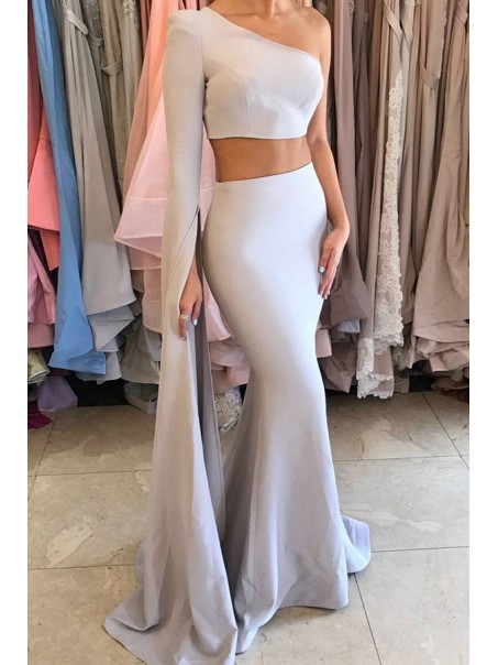 Two Pieces One Sleeve Mermaid Long Prom Dresses Party Evening Gowns 99602480 Two Pieces One Sleeve Mermaid Long Prom Dresses Party Evening Gowns 99602480
