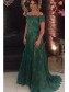 Long Green Lace Off-the-Shoulder Prom Dresses Party Evening Gowns 99602498