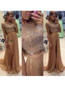 Beaded Two Pieces Long Prom Dresses Party Evening Gowns 99602502