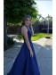 A-Line Beaded Halter Long Blue Prom Dresses Party Evening Gowns 99602507 A-Line Beaded Halter Long Blue Prom Dresses Party Evening Gowns 99602507