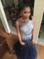 Mermaid Beaded Long Blue Prom Dresses Party Evening Gowns 99602513