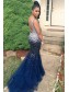 Mermaid Beaded Long Blue Prom Dresses Party Evening Gowns 99602513