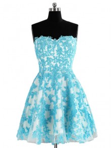 Short Blue Lace Appliques Homecoming Cocktail Prom Dresses 99602528 Short Blue Lace Appliques Homecoming Cocktail Prom Dresses 99602528