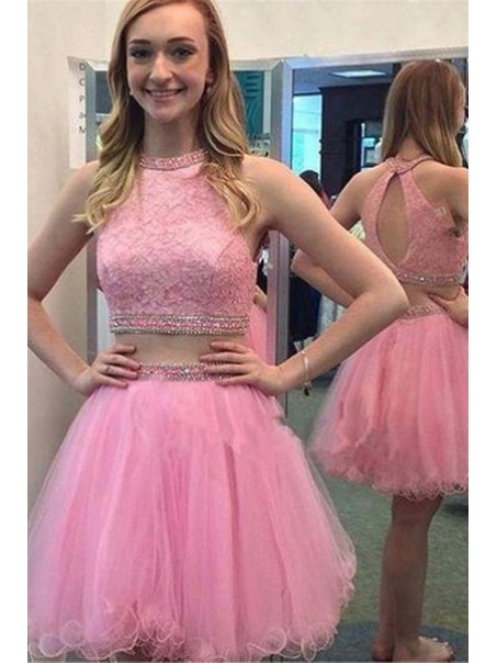 Short Pink Beaded Lace Homecoming Cocktail Prom Dresses 99602536 Short Pink Beaded Lace Homecoming Cocktail Prom Dresses 99602536