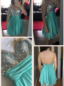 Short Beaded V-Neck Homecoming Cocktail Prom Dresses Party Evening Gowns 99602550
